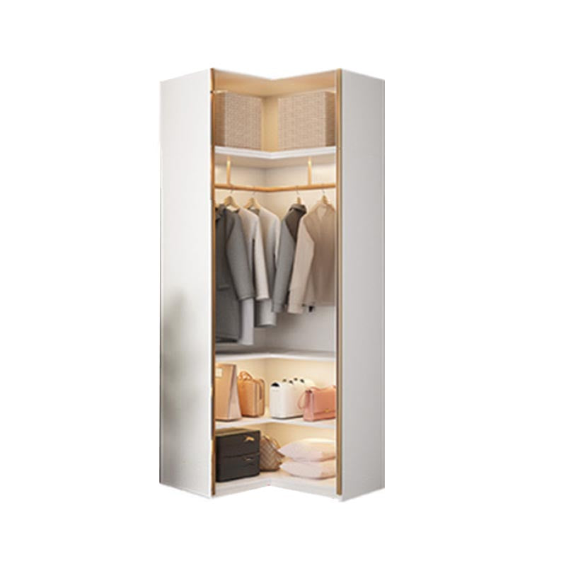 Modern Style Wardrobe White Color Wood Wardrobe Closet with Shelves 35.4"L x 35.4"W x 78.7"H Armories & Top Cabinet Clearhalo 'Armoires & Wardrobes' 'armoires_wardrobes' 'Bedroom Furniture' 'furn' 'furn_armoires_wardrobes' 'Furniture' 5564410