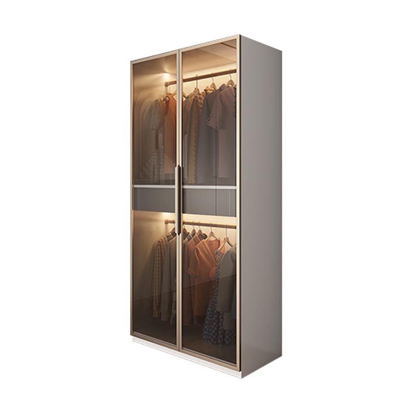 Modern Style Wardrobe White Color Wood Wardrobe Closet with Shelves 31.5"L x 20"W x 79"H Armoires & Wardrobes Clearhalo 'Armoires & Wardrobes' 'armoires_wardrobes' 'Bedroom Furniture' 'furn' 'furn_armoires_wardrobes' 'Furniture' 5564414