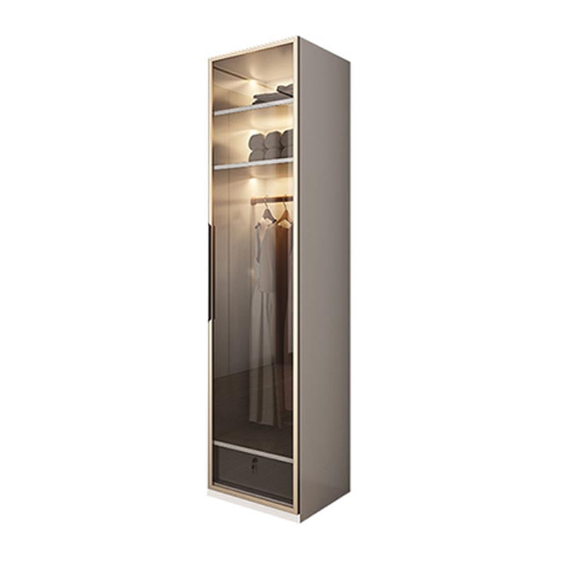 Modern Style Wardrobe White Color Wood Wardrobe Closet with Shelves 12"L x 20"W x 79"H Armoires & Wardrobes Clearhalo 'Armoires & Wardrobes' 'armoires_wardrobes' 'Bedroom Furniture' 'furn' 'furn_armoires_wardrobes' 'Furniture' 5564416