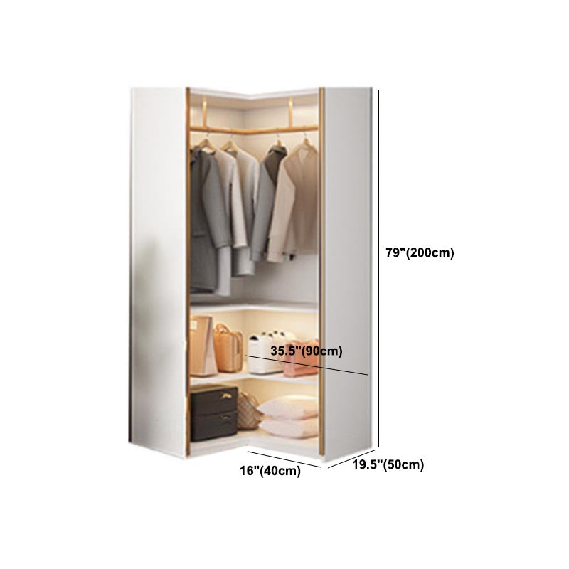 Modern Style Wardrobe White Color Wood Wardrobe Closet with Shelves Clearhalo 'Armoires & Wardrobes' 'armoires_wardrobes' 'Bedroom Furniture' 'furn' 'furn_armoires_wardrobes' 'Furniture' 5564424