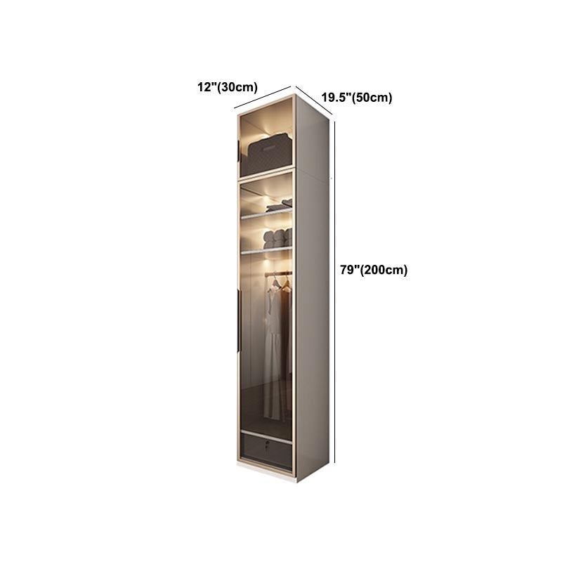 Modern Style Wardrobe White Color Wood Wardrobe Closet with Shelves Clearhalo 'Armoires & Wardrobes' 'armoires_wardrobes' 'Bedroom Furniture' 'furn' 'furn_armoires_wardrobes' 'Furniture' 5564427