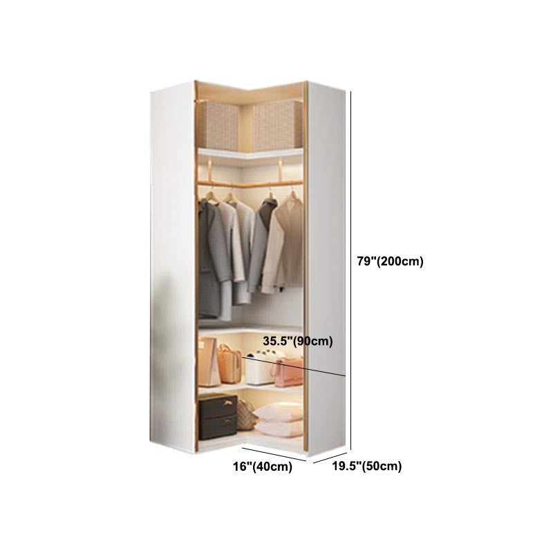 Modern Style Wardrobe White Color Wood Wardrobe Closet with Shelves Clearhalo 'Armoires & Wardrobes' 'armoires_wardrobes' 'Bedroom Furniture' 'furn' 'furn_armoires_wardrobes' 'Furniture' 5564428