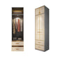 Modern Style Wood Wardrobe Wood Wardrobe with Shelves Armoire Wardrobe Closet 24"L x 22"W x 79"H Gold Armories & Top Cabinet Clearhalo 'Armoires & Wardrobes' 'armoires_wardrobes' 'Bedroom Furniture' 'furn' 'furn_armoires_wardrobes' 'Furniture' 5564430