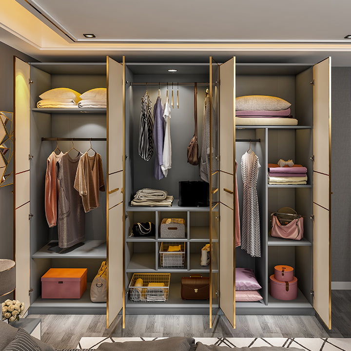 Modern Style Wood Wardrobe Wood Wardrobe with Shelves Armoire Wardrobe Closet Clearhalo 'Armoires & Wardrobes' 'armoires_wardrobes' 'Bedroom Furniture' 'furn' 'furn_armoires_wardrobes' 'Furniture' 5564432