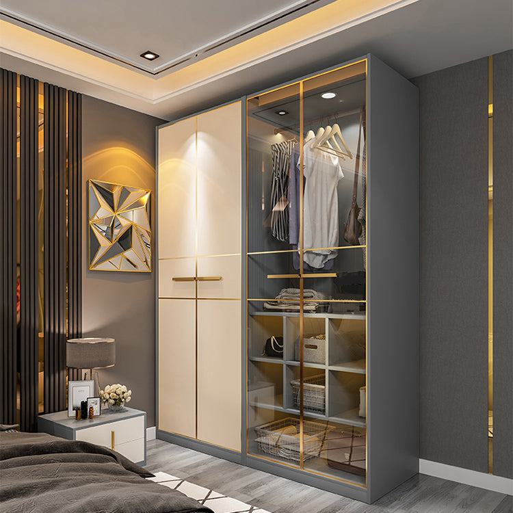 Modern Style Wood Wardrobe Wood Wardrobe with Shelves Armoire Wardrobe Closet Clearhalo 'Armoires & Wardrobes' 'armoires_wardrobes' 'Bedroom Furniture' 'furn' 'furn_armoires_wardrobes' 'Furniture' 5564433
