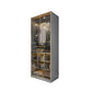 Modern Style Wood Wardrobe Wood Wardrobe with Shelves Armoire Wardrobe Closet 31"L x 22"W x 79"H Clear Armoires & Wardrobes Clearhalo 'Armoires & Wardrobes' 'armoires_wardrobes' 'Bedroom Furniture' 'furn' 'furn_armoires_wardrobes' 'Furniture' 5564435