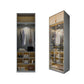 Modern Style Wood Wardrobe Wood Wardrobe with Shelves Armoire Wardrobe Closet 31"L x 22"W x 79"H Clear Armories & Top Cabinet Clearhalo 'Armoires & Wardrobes' 'armoires_wardrobes' 'Bedroom Furniture' 'furn' 'furn_armoires_wardrobes' 'Furniture' 5564441