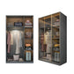 Modern Style Wood Wardrobe Wood Wardrobe with Shelves Armoire Wardrobe Closet 47"L x 22"W x 79"H Clear Armoires & Wardrobes Clearhalo 'Armoires & Wardrobes' 'armoires_wardrobes' 'Bedroom Furniture' 'furn' 'furn_armoires_wardrobes' 'Furniture' 5564443