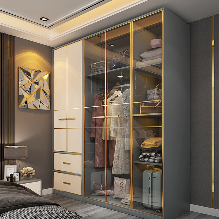 Modern Style Wood Wardrobe Wood Wardrobe with Shelves Armoire Wardrobe Closet Clearhalo 'Armoires & Wardrobes' 'armoires_wardrobes' 'Bedroom Furniture' 'furn' 'furn_armoires_wardrobes' 'Furniture' 5564448