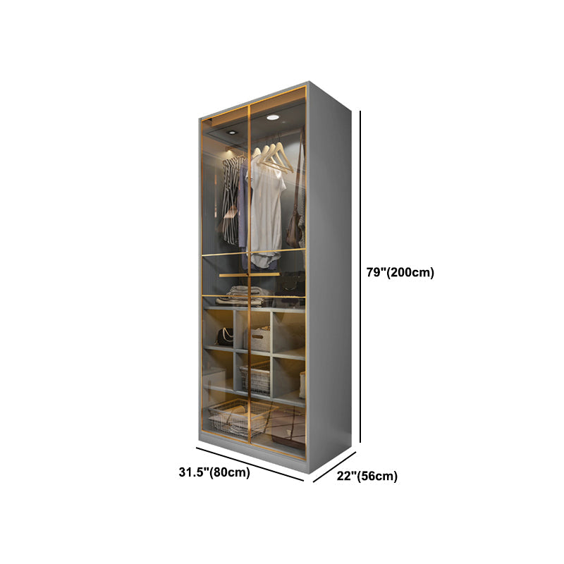 Modern Style Wood Wardrobe Wood Wardrobe with Shelves Armoire Wardrobe Closet Clearhalo 'Armoires & Wardrobes' 'armoires_wardrobes' 'Bedroom Furniture' 'furn' 'furn_armoires_wardrobes' 'Furniture' 5564452