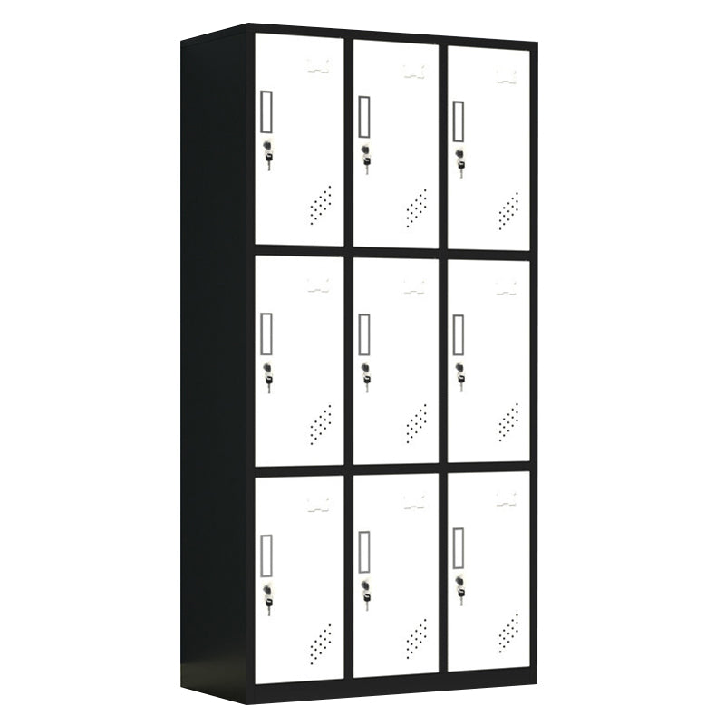 Matte Finish Cabinet with Metal Door Modern Hinged Door Wardrobe
