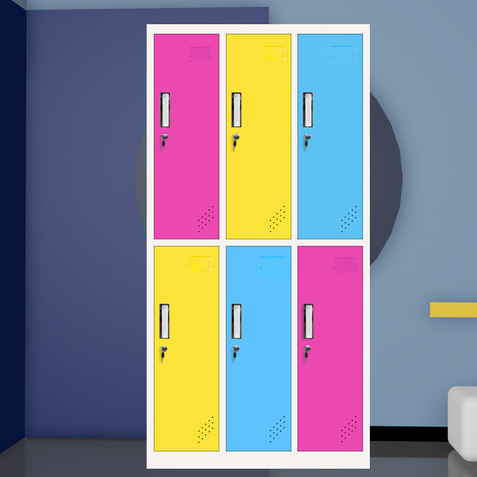 Matte Finish Cabinet with Metal Door Modern Hinged Door Wardrobe