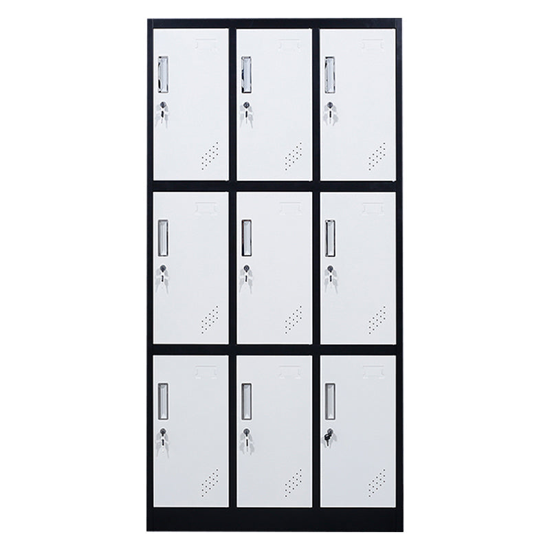 Matte Finish Cabinet with Metal Door Modern Hinged Door Wardrobe