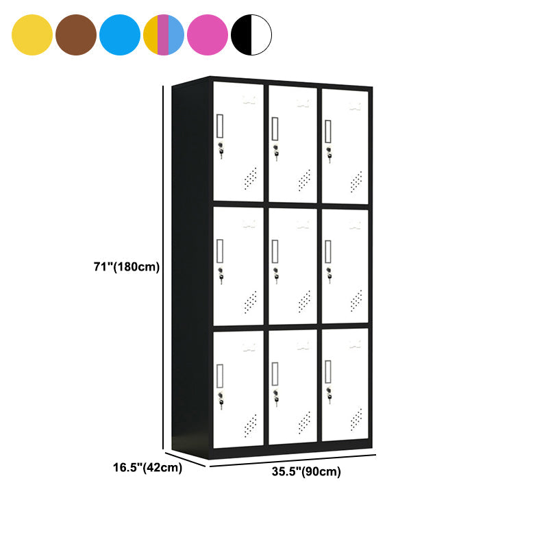 Matte Finish Cabinet with Metal Door Modern Hinged Door Wardrobe