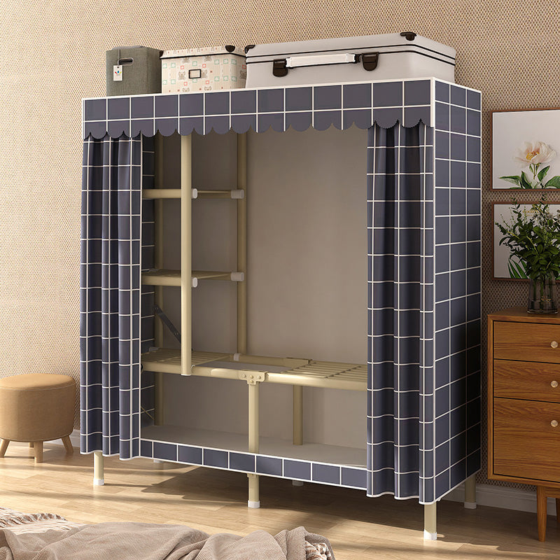 Contemporary Style Wardrobe Armoire Steel Frame Wardrobe for Bedroom Clearhalo 'Armoires & Wardrobes' 'armoires_wardrobes' 'Bedroom Furniture' 'furn' 'furn_armoires_wardrobes' 'Furniture' 5564674