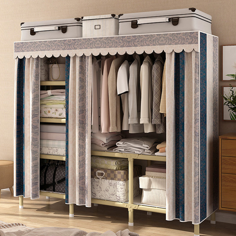 Contemporary Style Wardrobe Armoire Steel Frame Wardrobe for Bedroom Clearhalo 'Armoires & Wardrobes' 'armoires_wardrobes' 'Bedroom Furniture' 'furn' 'furn_armoires_wardrobes' 'Furniture' 5564681