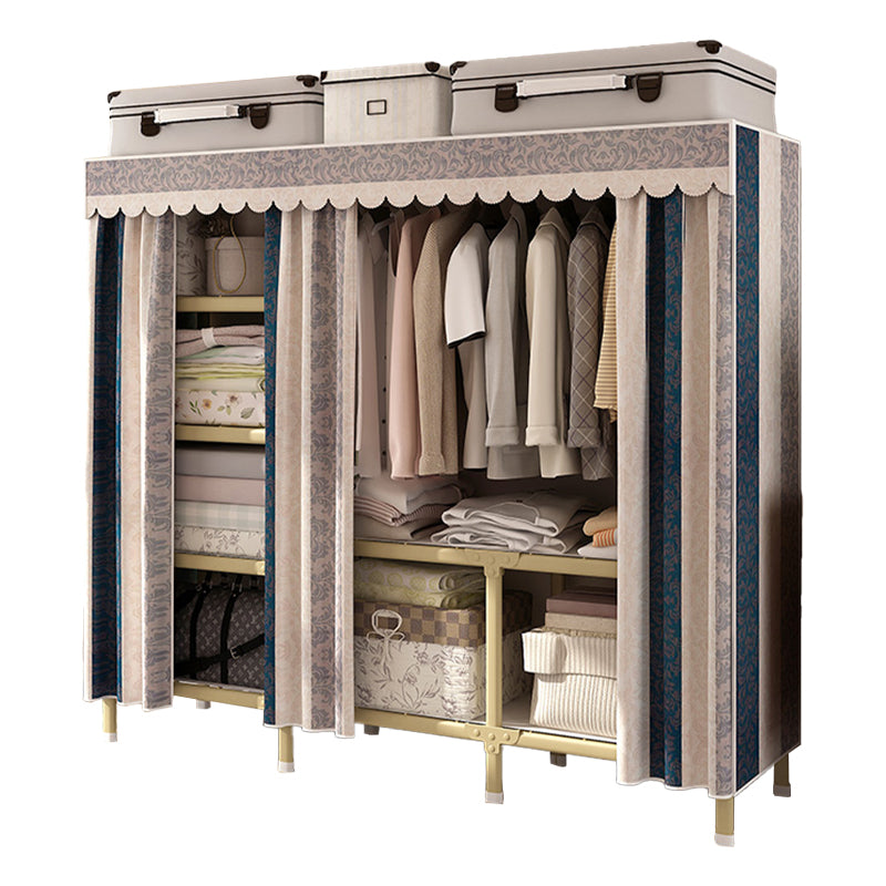 Contemporary Style Wardrobe Armoire Steel Frame Wardrobe for Bedroom Clearhalo 'Armoires & Wardrobes' 'armoires_wardrobes' 'Bedroom Furniture' 'furn' 'furn_armoires_wardrobes' 'Furniture' 5564682