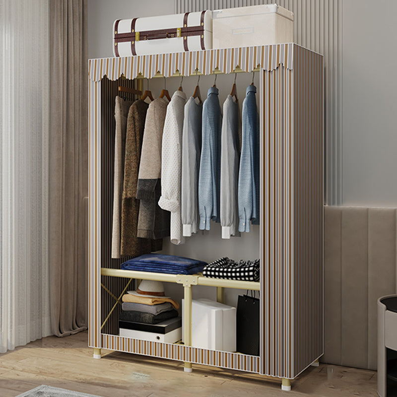 Contemporary Style Wardrobe Armoire Steel Frame Wardrobe for Bedroom Clearhalo 'Armoires & Wardrobes' 'armoires_wardrobes' 'Bedroom Furniture' 'furn' 'furn_armoires_wardrobes' 'Furniture' 5564684