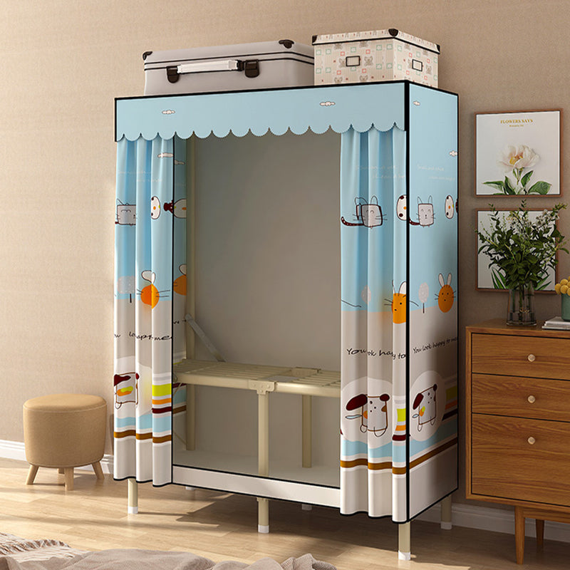 Contemporary Style Wardrobe Armoire Steel Frame Wardrobe for Bedroom Clearhalo 'Armoires & Wardrobes' 'armoires_wardrobes' 'Bedroom Furniture' 'furn' 'furn_armoires_wardrobes' 'Furniture' 5564702