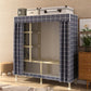 Contemporary Style Wardrobe Armoire Steel Frame Wardrobe for Bedroom 50"L x 18"W x 63"H Dark Blue Clearhalo 'Armoires & Wardrobes' 'armoires_wardrobes' 'Bedroom Furniture' 'furn' 'furn_armoires_wardrobes' 'Furniture' 5564704