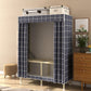 Contemporary Style Wardrobe Armoire Steel Frame Wardrobe for Bedroom 29.5"L x 18"W x 63"H Dark Blue Clearhalo 'Armoires & Wardrobes' 'armoires_wardrobes' 'Bedroom Furniture' 'furn' 'furn_armoires_wardrobes' 'Furniture' 5564705