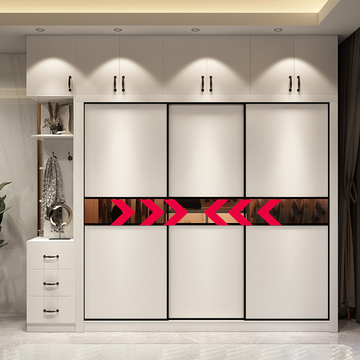 Engineered Wood Wardrobe Cabinet White Modern Wardrobe with Drawer Clearhalo 'Armoires & Wardrobes' 'armoires_wardrobes' 'Bedroom Furniture' 'furn' 'furn_armoires_wardrobes' 'Furniture' 5564793