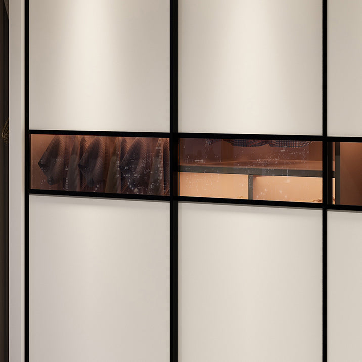 Engineered Wood Wardrobe Cabinet White Modern Wardrobe with Drawer Clearhalo 'Armoires & Wardrobes' 'armoires_wardrobes' 'Bedroom Furniture' 'furn' 'furn_armoires_wardrobes' 'Furniture' 5564794