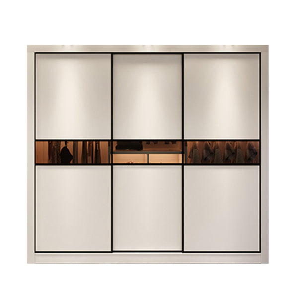 Engineered Wood Wardrobe Cabinet White Modern Wardrobe with Drawer Clearhalo 'Armoires & Wardrobes' 'armoires_wardrobes' 'Bedroom Furniture' 'furn' 'furn_armoires_wardrobes' 'Furniture' 5564795