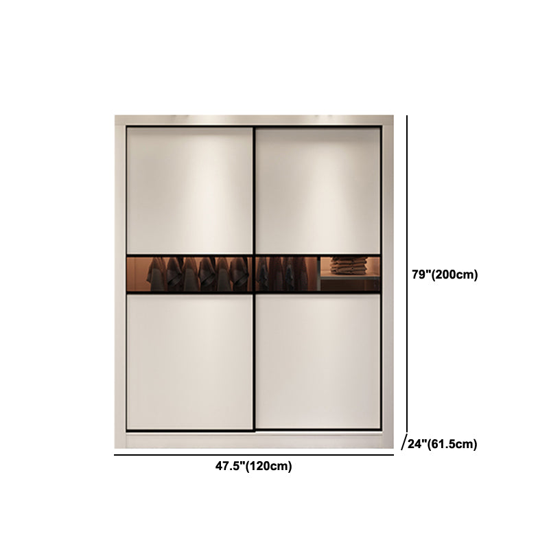 Engineered Wood Wardrobe Cabinet White Modern Wardrobe with Drawer Clearhalo 'Armoires & Wardrobes' 'armoires_wardrobes' 'Bedroom Furniture' 'furn' 'furn_armoires_wardrobes' 'Furniture' 5564803