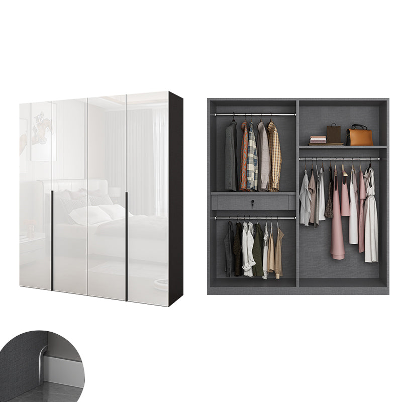 Armario de acabado espejo Armario de madera de ingeniería con cajón