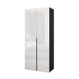 Armario de acabado espejo Armario de madera de ingeniería con cajón