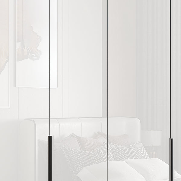 Armario de acabado espejo Armario de madera de ingeniería con cajón