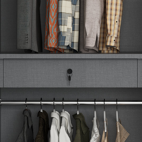 Armario de acabado espejo Armario de madera de ingeniería con cajón