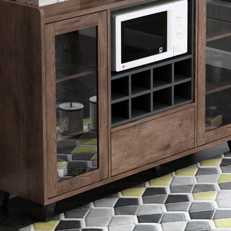 Sideboard in legno ingegnerizzato laterale contemporaneo marrone per sala da pranzo