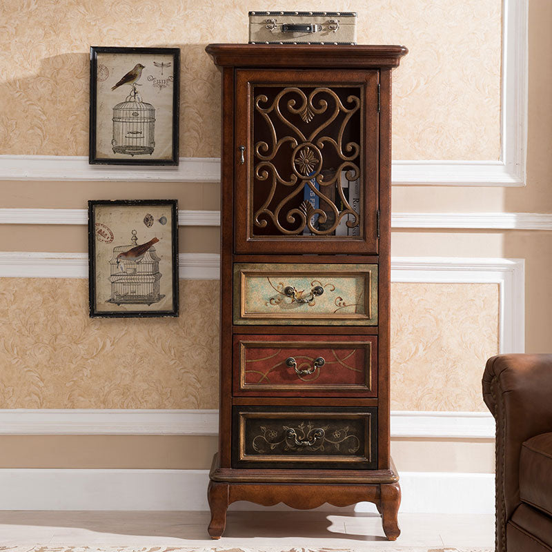 Glam Style Buffet Sideboard Wood Server with Door and Drawer Clearhalo 'buffet_sideboard' 'Buffets & Sideboards' 'furn' 'furn_buffet_sideboard' 'Furniture' 'Kitchen & Dining Furniture' 5564956