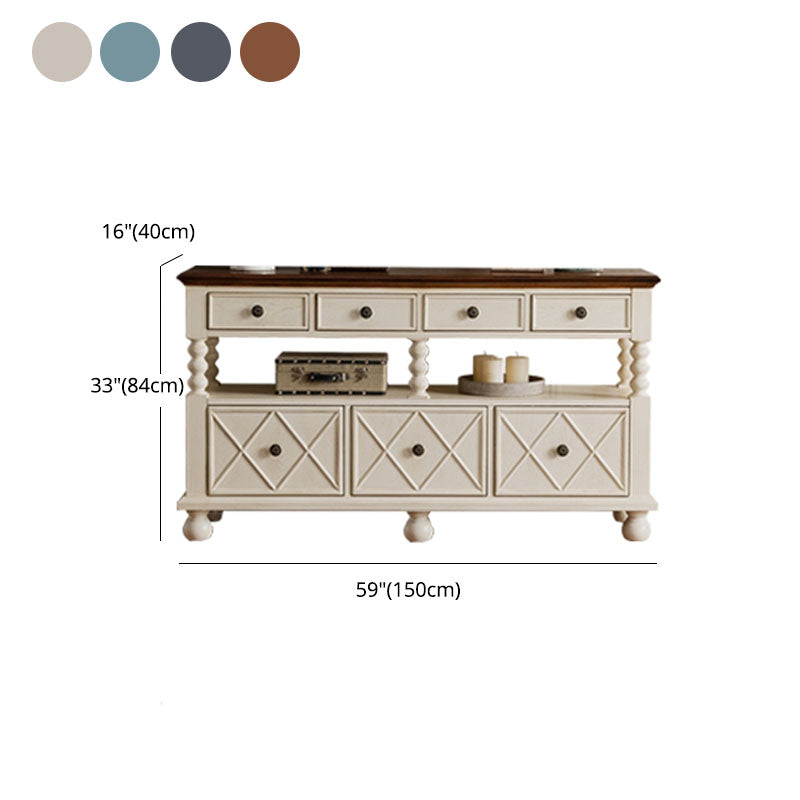 Glam Style Buffet Sideboard Solid Wood Kitchen Sideboard with Door and Drawer Clearhalo 'buffet_sideboard' 'Buffets & Sideboards' 'furn' 'furn_buffet_sideboard' 'Furniture' 'Kitchen & Dining Furniture' 5565018
