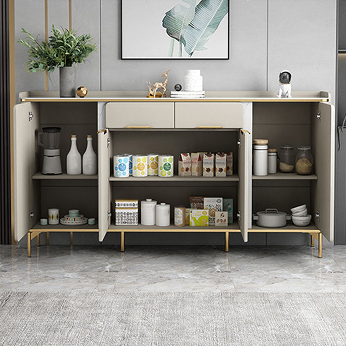 Glam Sideboard Stone Top Sideboard with Door and Drawer for Dining Room Clearhalo 'buffet_sideboard' 'Buffets & Sideboards' 'furn' 'furn_buffet_sideboard' 'Furniture' 'Kitchen & Dining Furniture' 5565148