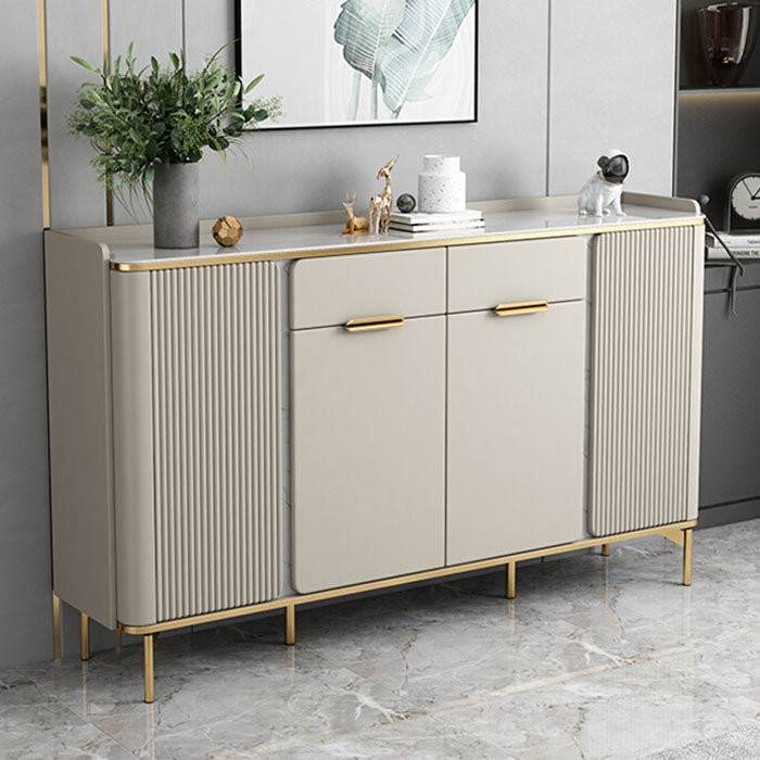 Glam Sideboard Stone Top Sideboard with Door and Drawer for Dining Room Clearhalo 'buffet_sideboard' 'Buffets & Sideboards' 'furn' 'furn_buffet_sideboard' 'Furniture' 'Kitchen & Dining Furniture' 5565150