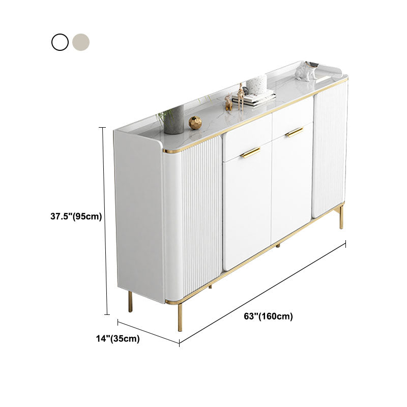 Glam Sideboard Stone Top Sideboard with Door and Drawer for Dining Room Clearhalo 'buffet_sideboard' 'Buffets & Sideboards' 'furn' 'furn_buffet_sideboard' 'Furniture' 'Kitchen & Dining Furniture' 5565164