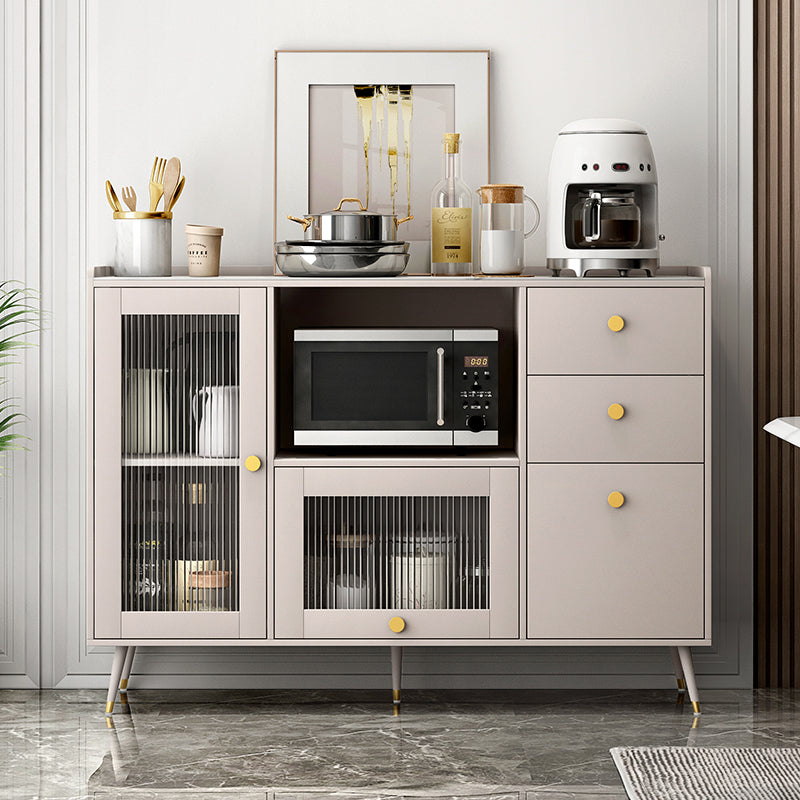 Sideboard in legno in legno di vetro moderno moderno server buffet con spazio per la sala da pranzo