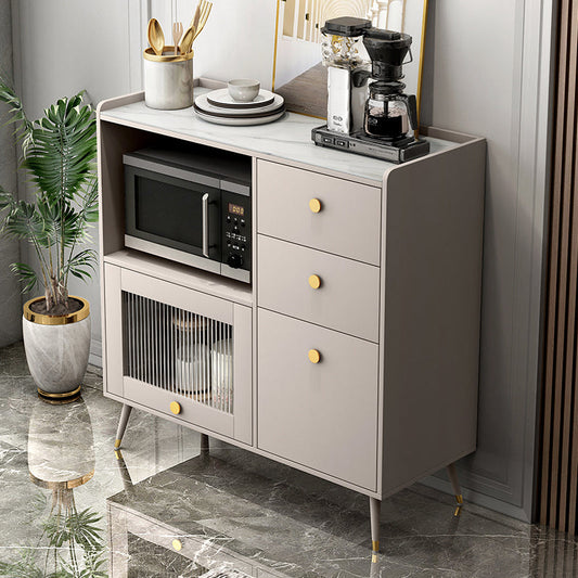 Sideboard in legno in legno di vetro moderno moderno server buffet con spazio per la sala da pranzo