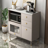 Sideboard in legno in legno di vetro moderno moderno server buffet con spazio per la sala da pranzo