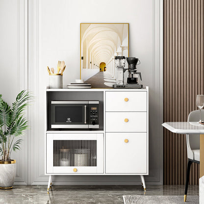 Sideboard in legno in legno di vetro moderno moderno server buffet con spazio per la sala da pranzo