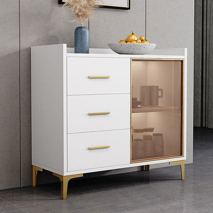 Modern Engineered Wood Sideboard Buffet 35.4"H 3-Drawer Dining Room Buffet Server 31"L x 16"W x 35"H White Clearhalo 'buffet_sideboard' 'Buffets & Sideboards' 'furn' 'furn_buffet_sideboard' 'Furniture' 'Kitchen & Dining Furniture' 5565213