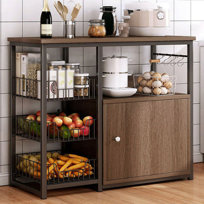 Modern Style Sideboard Metal Open Storage Sideboard for Kitchen Dining Room 31"L x 12"W x 31"H Clearhalo 'buffet_sideboard' 'Buffets & Sideboards' 'furn' 'furn_buffet_sideboard' 'Furniture' 'Kitchen & Dining Furniture' 5565264