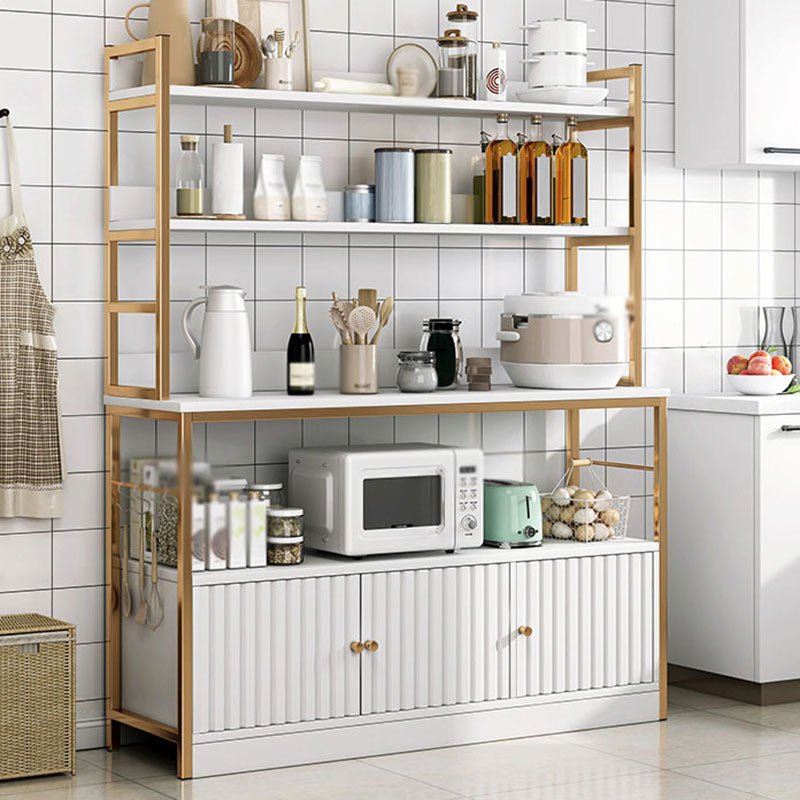 Modern Style Sideboard Metal Open Storage Sideboard for Kitchen Dining Room 47"L x 13"W x 62"H Clearhalo 'buffet_sideboard' 'Buffets & Sideboards' 'furn' 'furn_buffet_sideboard' 'Furniture' 'Kitchen & Dining Furniture' 5565269