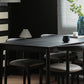 Set da pranzo moderno nero Set da pranzo con gambe in legno rettangolari da 1/2/5 pezzi per interni