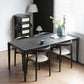 Set da pranzo moderno nero Set da pranzo con gambe in legno rettangolari da 1/2/5 pezzi per interni