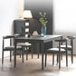 Set da pranzo moderno nero Set da pranzo con gambe in legno rettangolari da 1/2/5 pezzi per interni