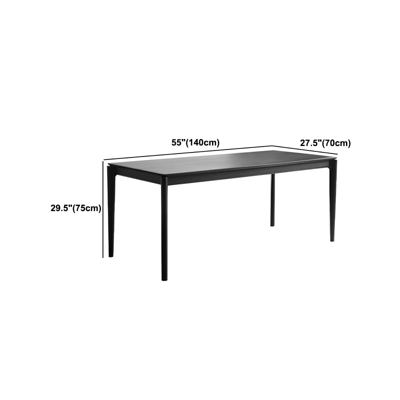 Set da pranzo moderno nero Set da pranzo con gambe in legno rettangolari da 1/2/5 pezzi per interni